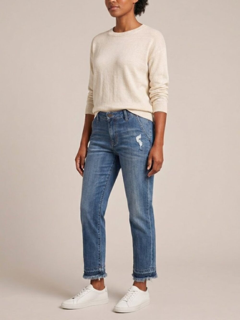 FIDELITY DENIM Adriana Cropped Straight Ankle Jeans Size 29 Relaxed Boho Casual